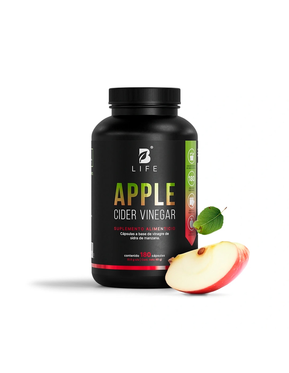 Apple Cider Vinegar con Vinagre de Sidra de Manzana de 180 cápsulas B LIFE con Vinagre de Manzana sabor Sin sabor de Apple Cider Vinegar con Vinagre de Sidra de Manzana de 180 cápsulas B LIFE con Vinagre de Manzana sabor Sin sabor de
