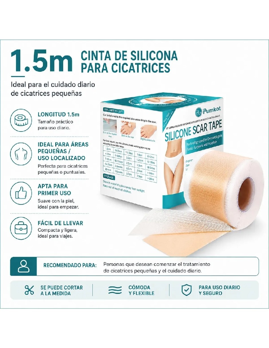 Parches para rostro Rollo de parche cicatricial silicona 2