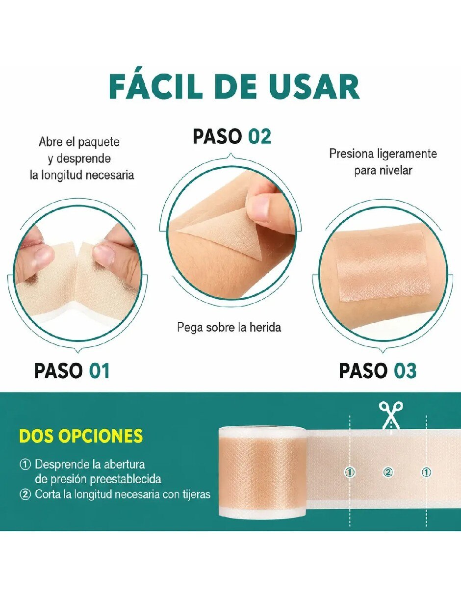 Parches para rostro Rollo de parche cicatricial silicona 3