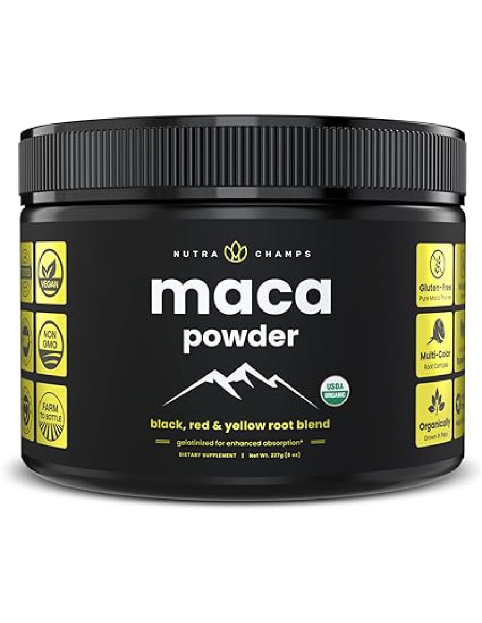 NutraChamps Maca Orgánica en Polvo Bienestar General 227 g con Maca amarilla sabor Maca de NutraChamps Maca Orgánica en Polvo Bienestar General 227 g con Maca amarilla sabor Maca de