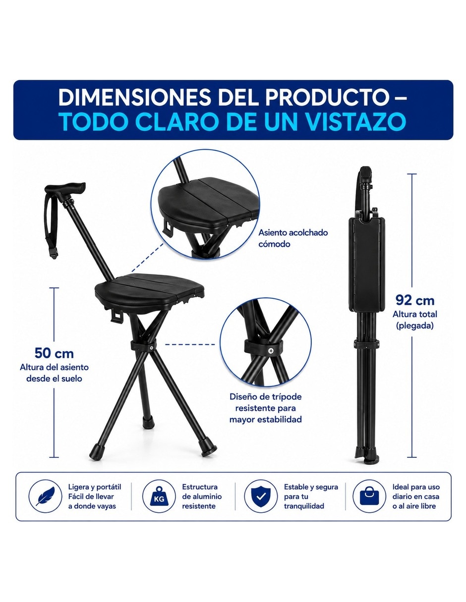 Bastón plegable de metal 10