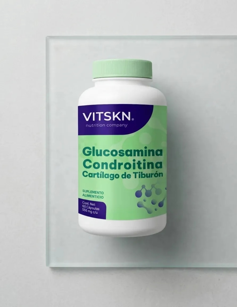 Glucosamina Condroitina Cartílago Tiburón 60 Cápsulas VitSkn Sin Sabor con Glucosamina y condroitina sabor Sin sabor de 3