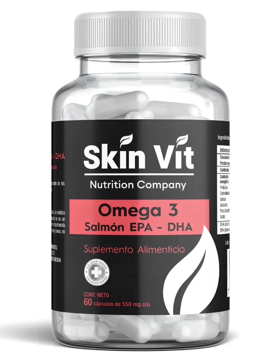 Omega 3 VitSkn Salmon EPA DHA 60 Capsulas Sin Sabor con Omega 3 con EPA y DHA sabor Sin sabor de