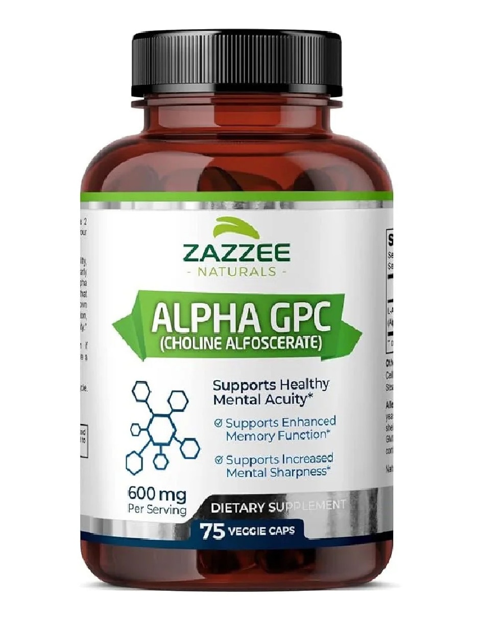 Alpha GPC 600 mg Bienestar Mental Zazzee con Alfa-Gpc Alpha GPC 600 mg Bienestar Mental Zazzee con Alfa-Gpc