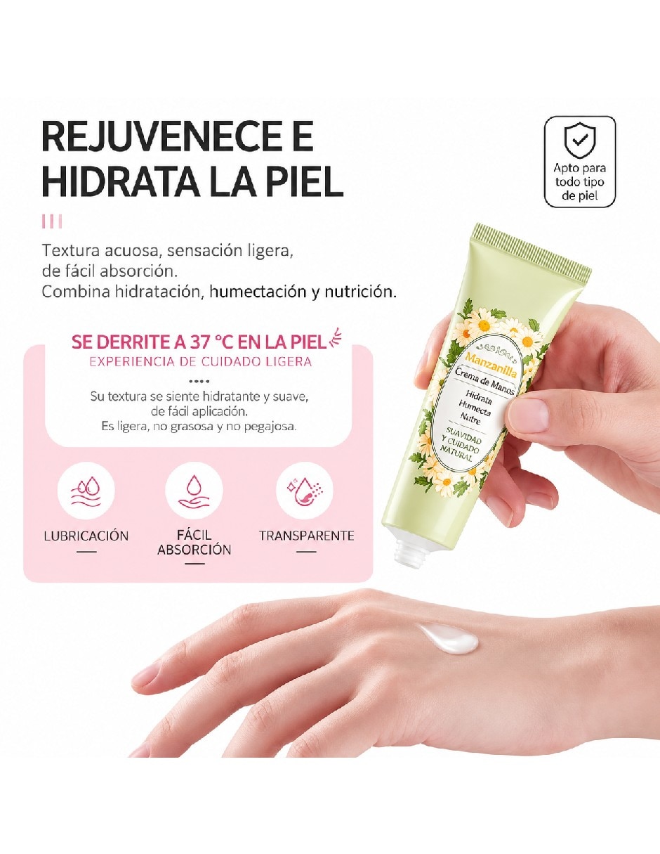 Crema para manos recomendada para hidratar de día y noche para todo tipo piel 2