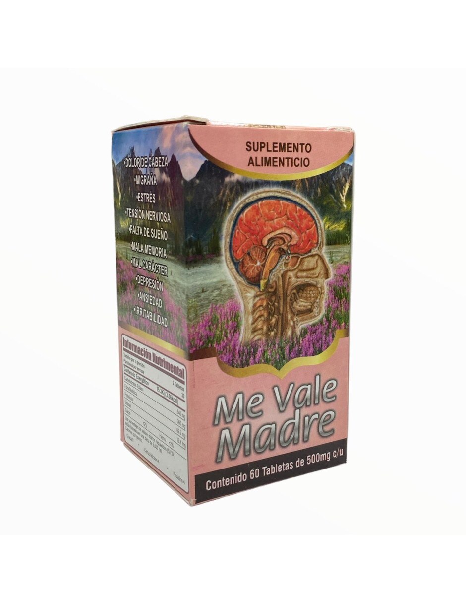 Me Vale Madre 60 tabletas NUTRIMED con Mezcla de hierbas sabor Sin sabor de Me Vale Madre 60 tabletas NUTRIMED con Mezcla de hierbas sabor Sin sabor de