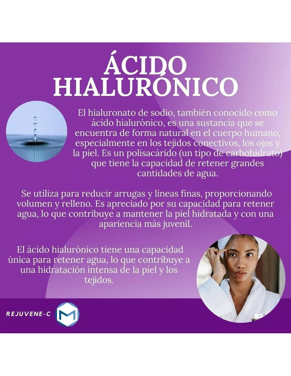 Rejuvene-c Colageno A. Hialuronico Biotina 90 Cap MESOFRANCE con Colageno Hidrolizado tipo II Ácido Hialurónico y Biotina sabor Sin sabor de 7