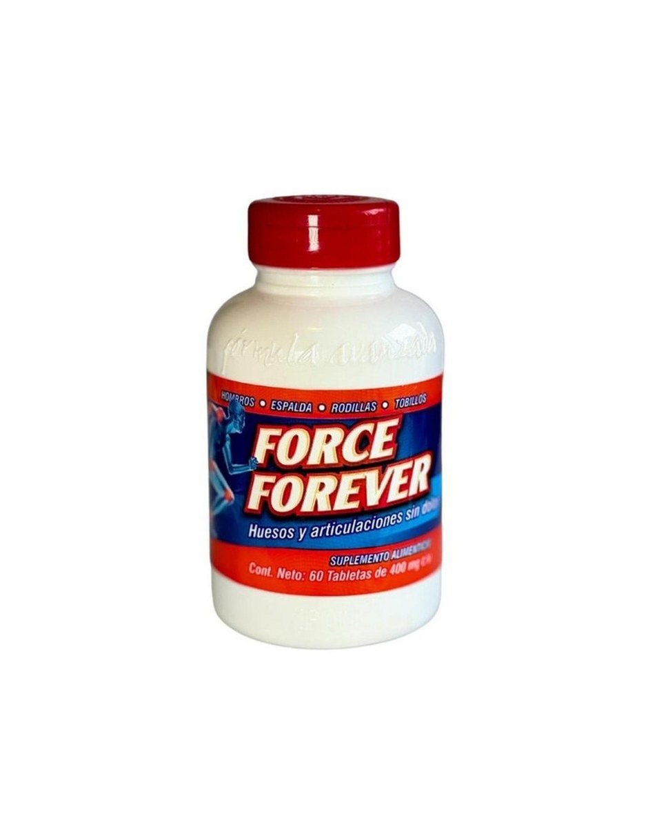 For-ce Forever Suplemento Huesos Articulaciones 60 Tabletas 400mg con Mezcla de hierbas sabor Sin sabor de