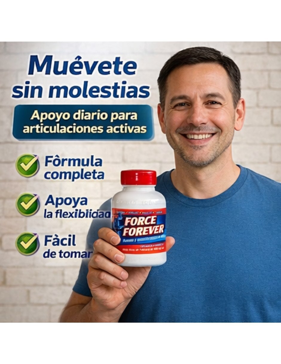 For-ce Forever Suplemento Huesos Articulaciones 60 Tabletas 400mg con Mezcla de hierbas sabor Sin sabor de 2