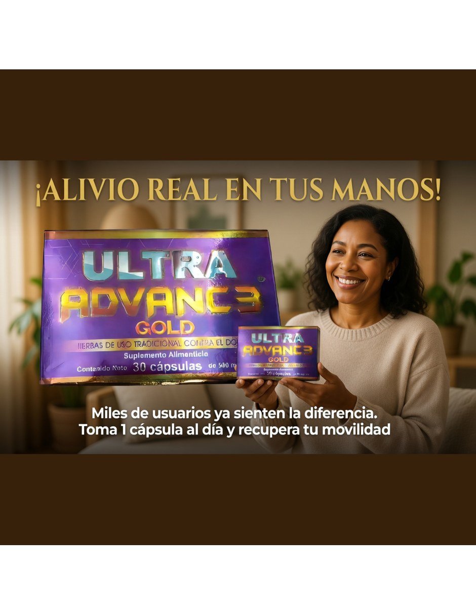 Ultra Advance Gold Alivio para Articulaciones y Huesos con Mezcla de hierbas sabor Sin sabor de 6