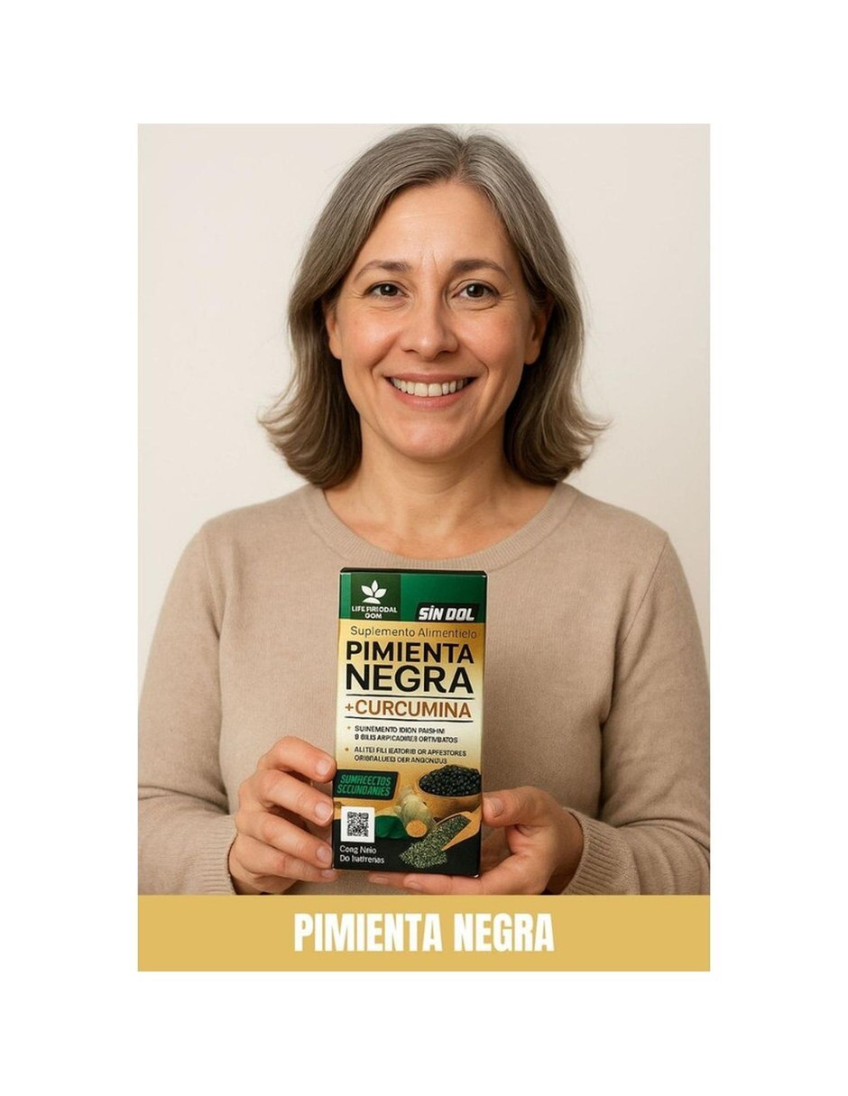 Suplemento Pimienta Negra Curcumina SN DOL Natural 60 Tabletas con Curcumina y Pimienta sabor Sin sabor de 3