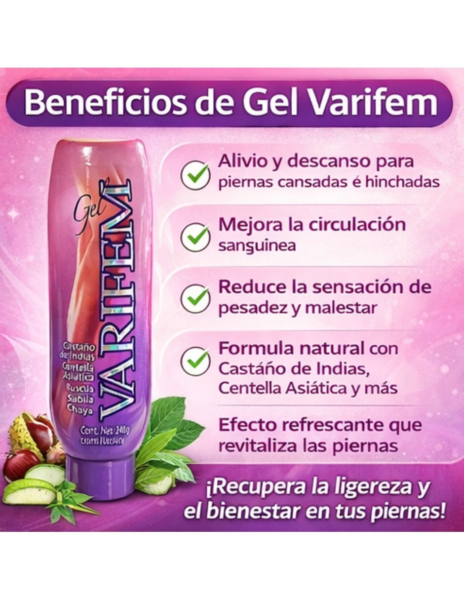 Gel corporal Relajante Gel Varifem para piernas 4