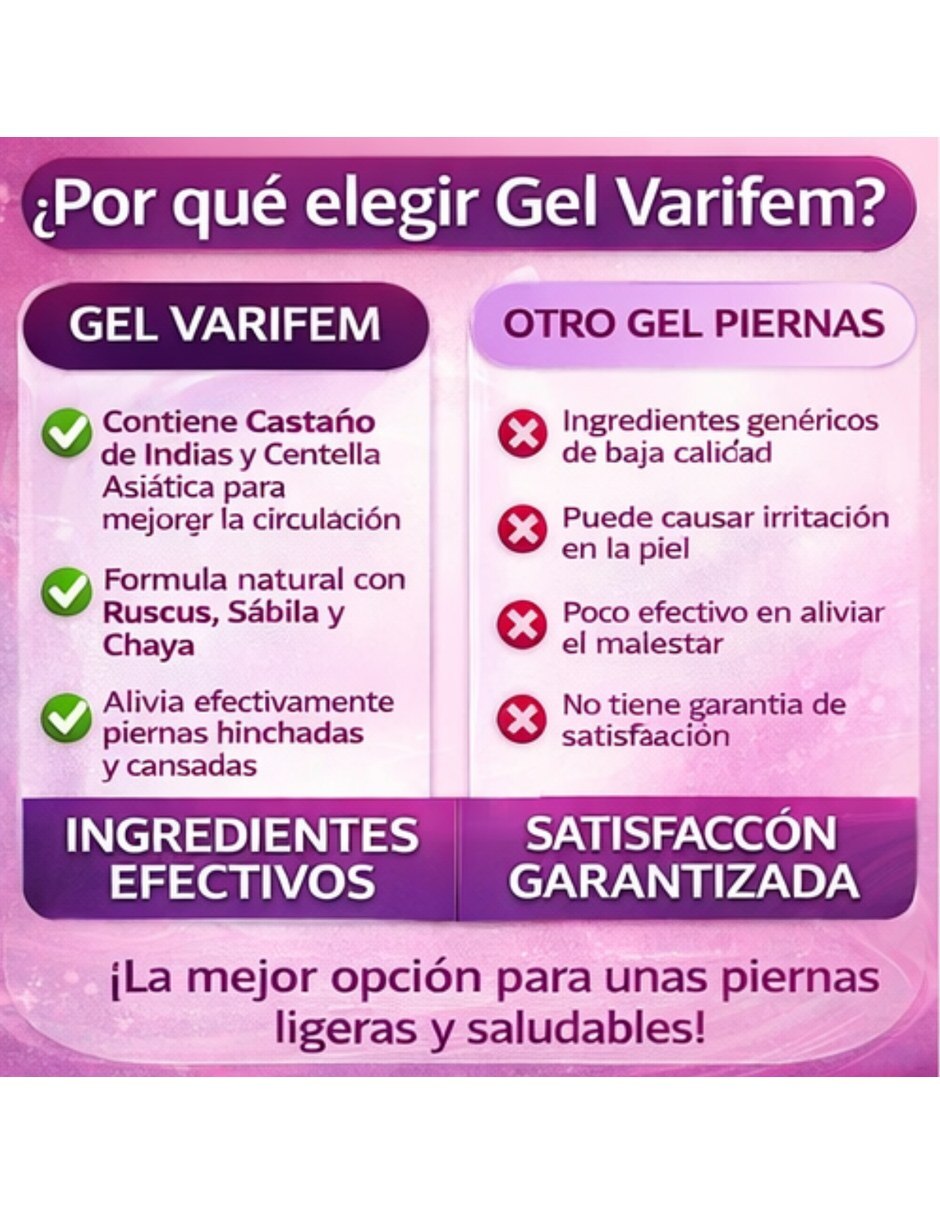 Gel corporal Relajante Gel Varifem para piernas 5