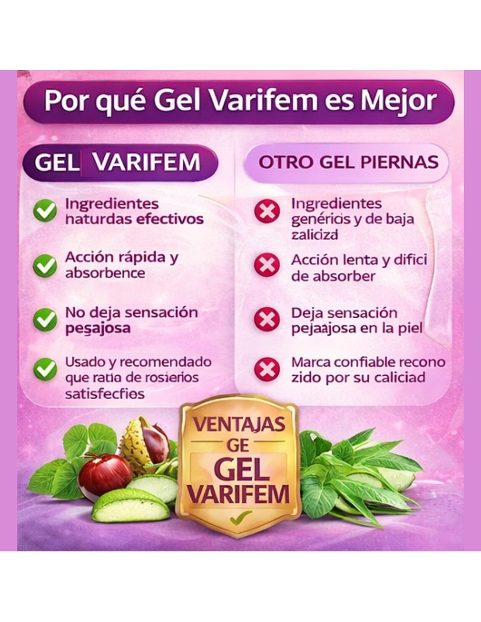 Gel corporal Relajante Gel Varifem para piernas 6
