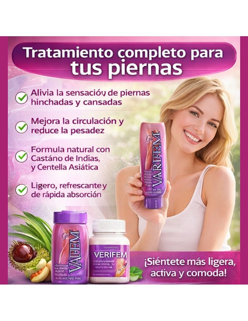 Gel corporal Relajante Gel Varifem para piernas 7