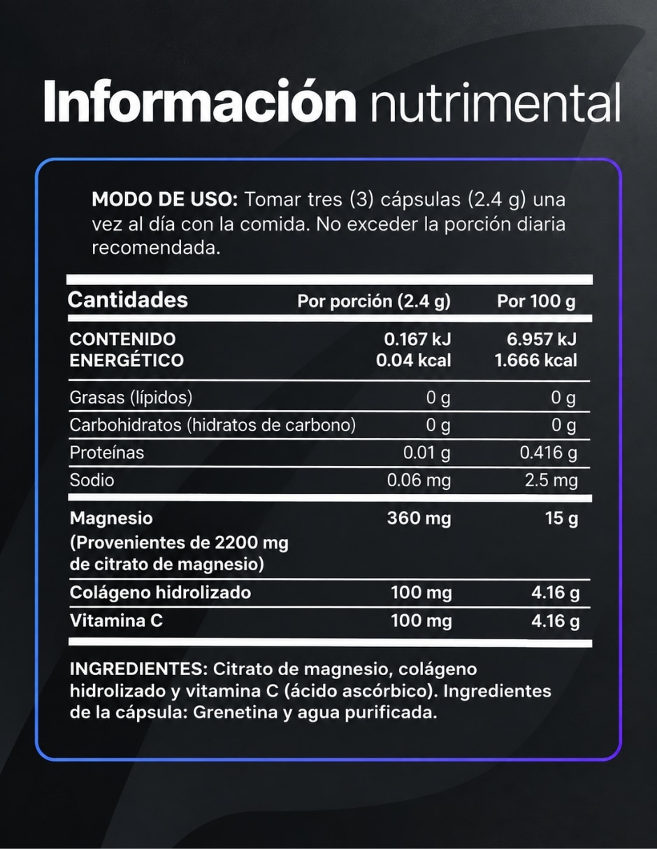 Citrate Mag Colágeno cápsulas 5
