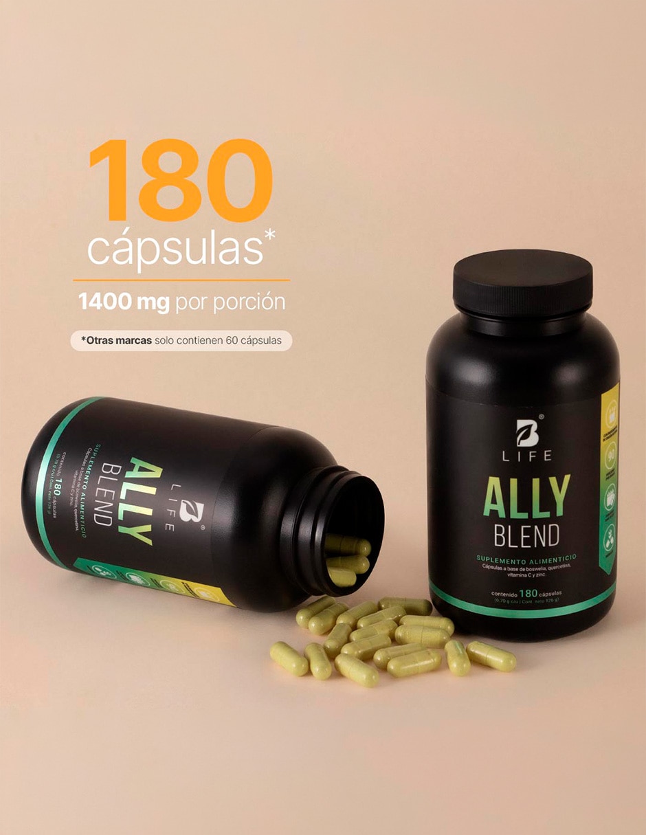 Ally Blend con quercetina Vitamina C y Zinc de 180 cápsulas 2