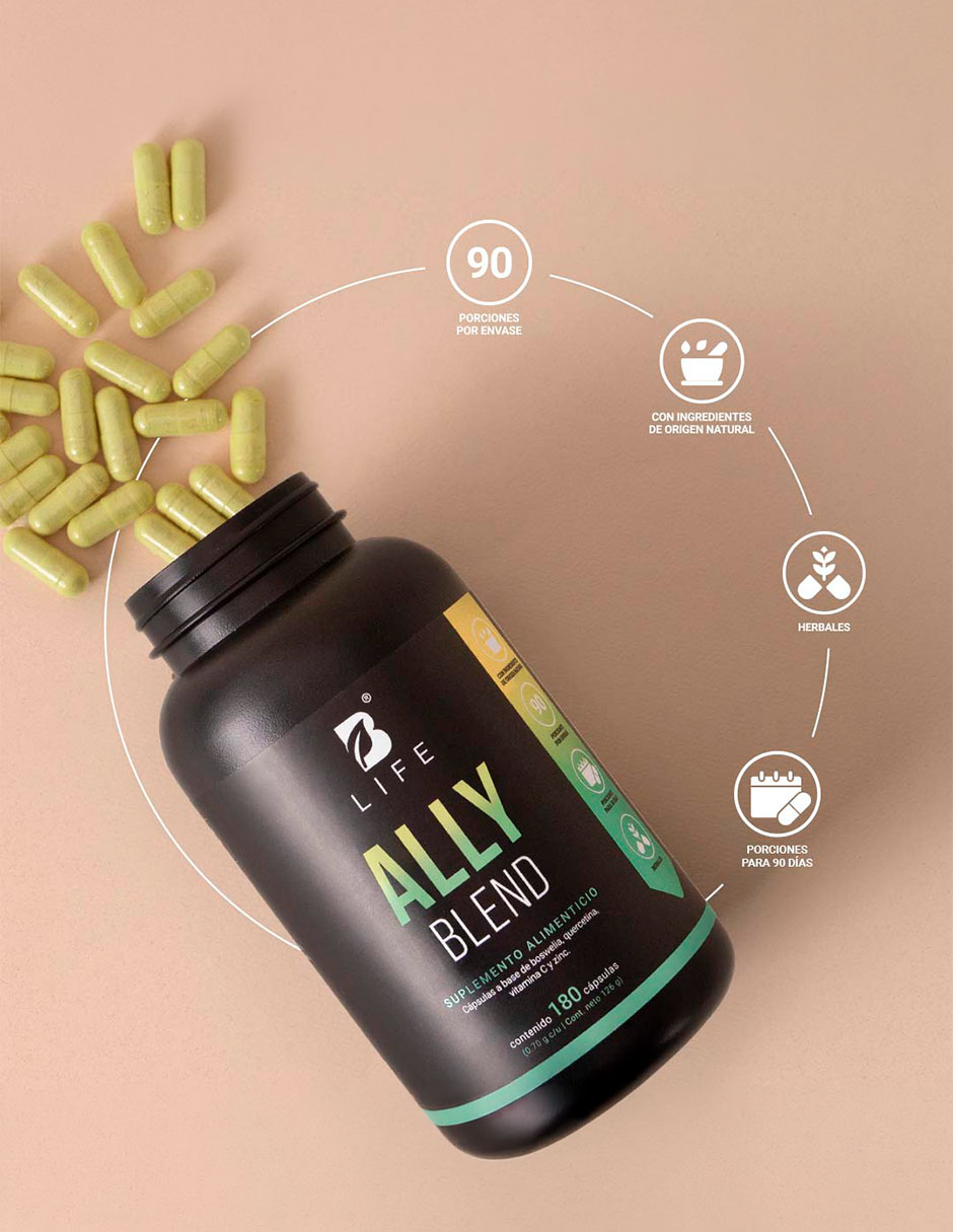 Ally Blend con quercetina Vitamina C y Zinc de 180 cápsulas 5