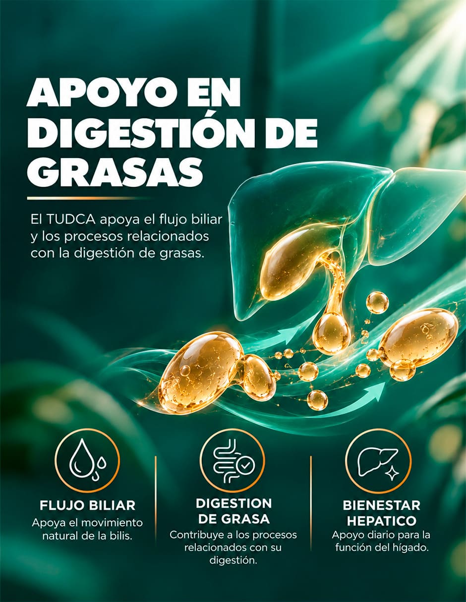 TUDCA 1200 mg Apoyo Hepático Flujo Biliar de 120 cápsulas 9