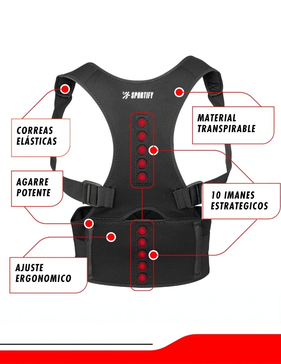 Faja espalda media superior con compresión media unisex 4