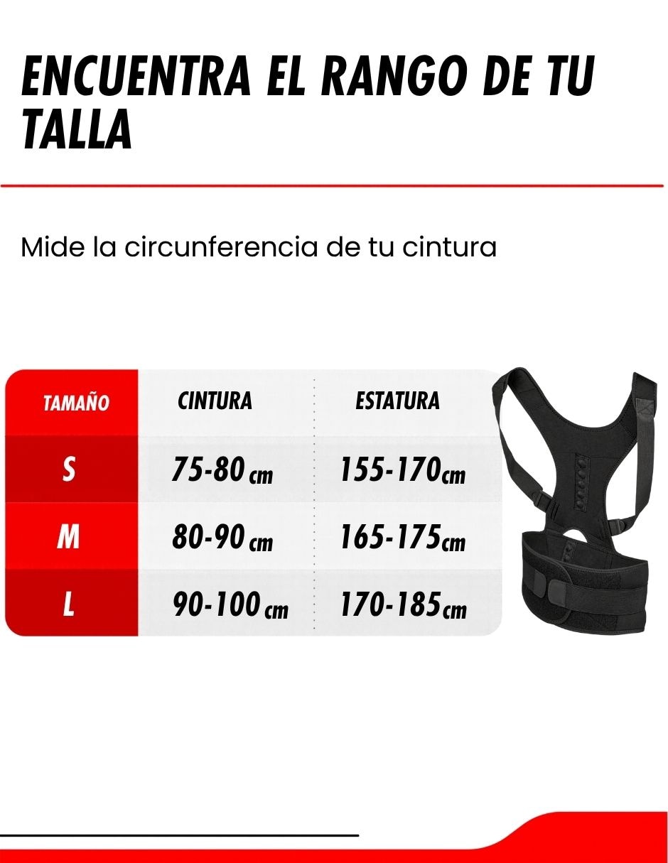 Faja espalda media superior con compresión media unisex 5