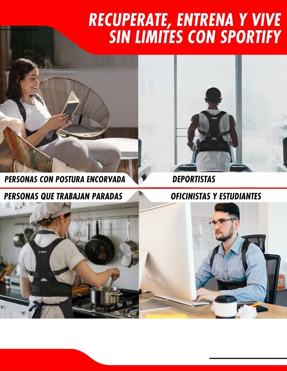 Faja espalda media superior con compresión media unisex 8