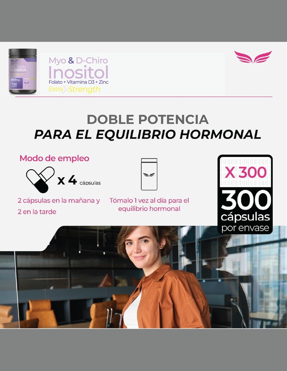 Inositol 40:1 Myo y D-Chiro con Folato Bienestar Hormonal con Myo-inositol D-chiro inositol zinc folato vitamina D3