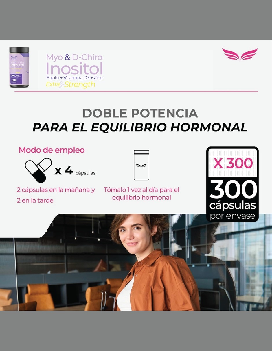 Inositol 40:1 Myo y D-Chiro con Folato Bienestar Hormonal inositol zinc folato vitamina D3