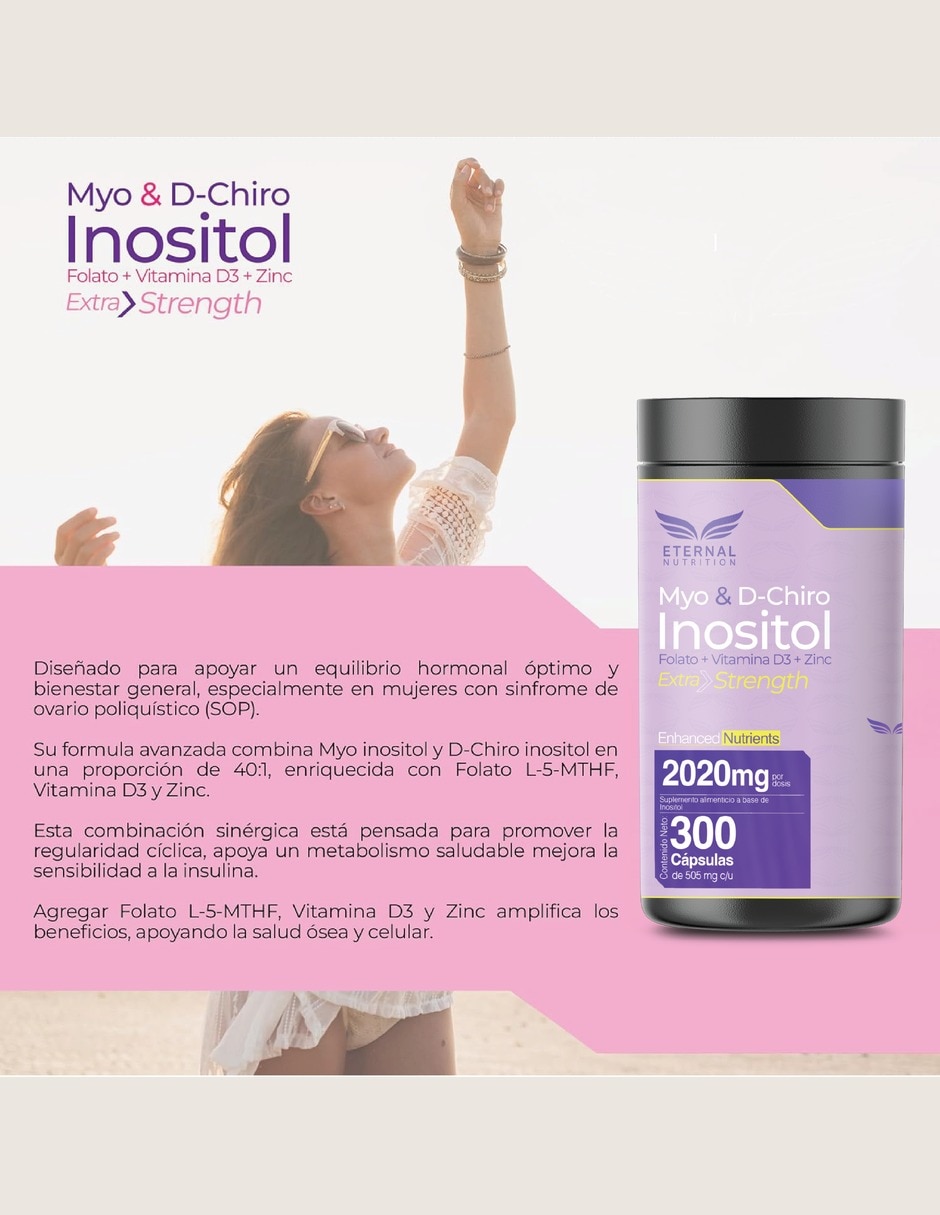 Inositol 40:1 Myo y D-Chiro con Folato Bienestar Hormonal inositol zinc folato vitamina D3 6