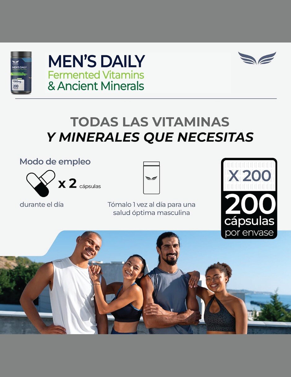 Men's Daily Multivitamínico Hombre con Minerales 1 Energía con vitaminas y minerales