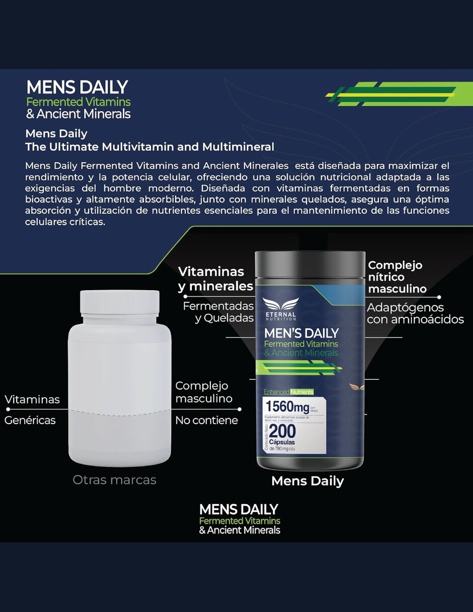 Men's Daily Multivitamínico Hombre con Minerales 1 Energía con vitaminas y minerales