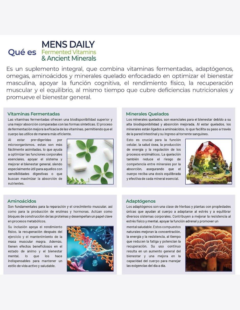 Men's Daily Multivitamínico Hombre con Minerales 1 Energía con vitaminas y minerales 7