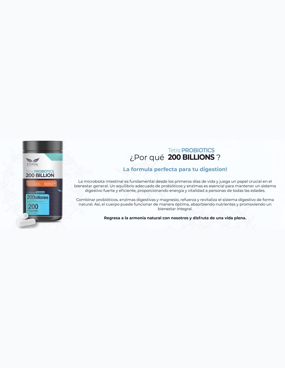Tetra Probióticos 200 Mil Millones UFC con 18 Cepas 800 mg 200 cápsulas 11
