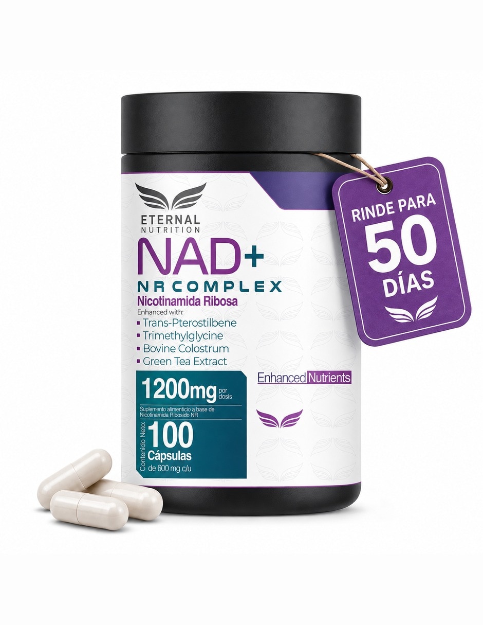 NAD+ NR Complex con calostro bovino té verde trans-pterostilbeno de 100 cápsulas