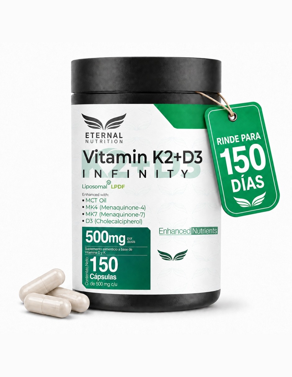 Vitamina D3 + K2 Liposomal con MK7 y MK4 Salud Ósea con vitamina K2 vitamina D3 vitamina E vitamina B6 vitamina B12 folato magnesio MCT lecitina de girasol