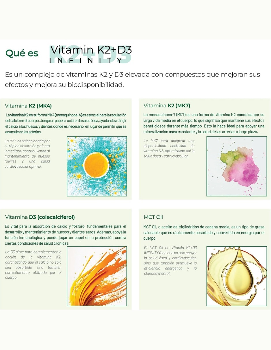 Vitamina D3 + K2 Liposomal con MK7 y MK4 Salud Ósea con vitamina K2 vitamina D3 vitamina E vitamina B6 vitamina B12 folato magnesio MCT lecitina de girasol 5