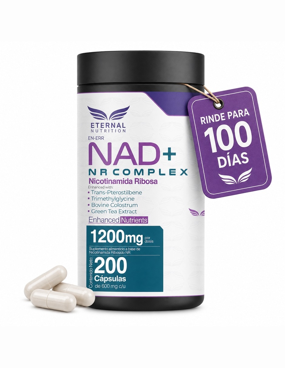 NAD+ NR Complex con calostro bovino té verde trans-pterostilbeno TMG sabor de 200 cápsulas