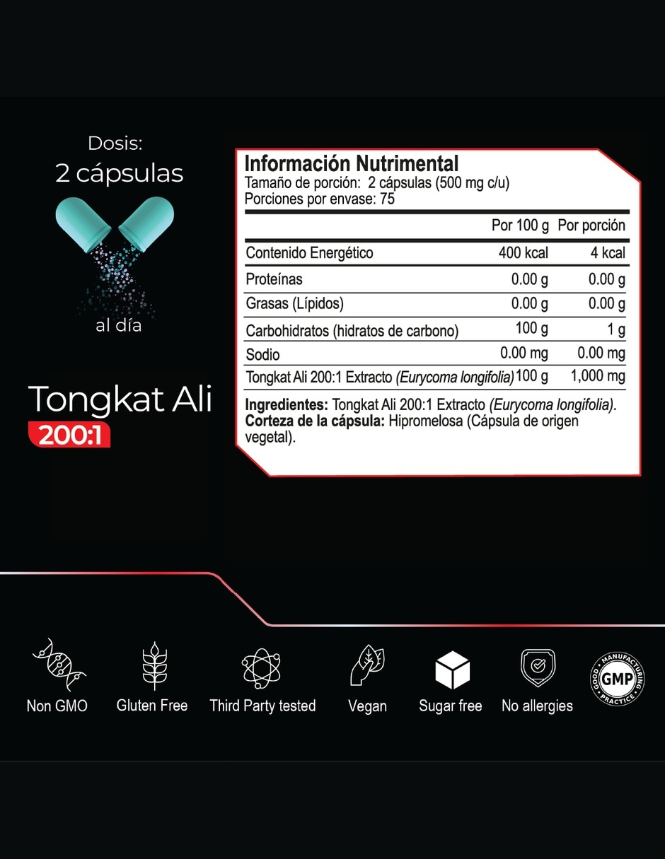 Tongkat Ali 200:1 con Extracto de Eurycoma Longifolia con Tongkat Ali 200:1 6