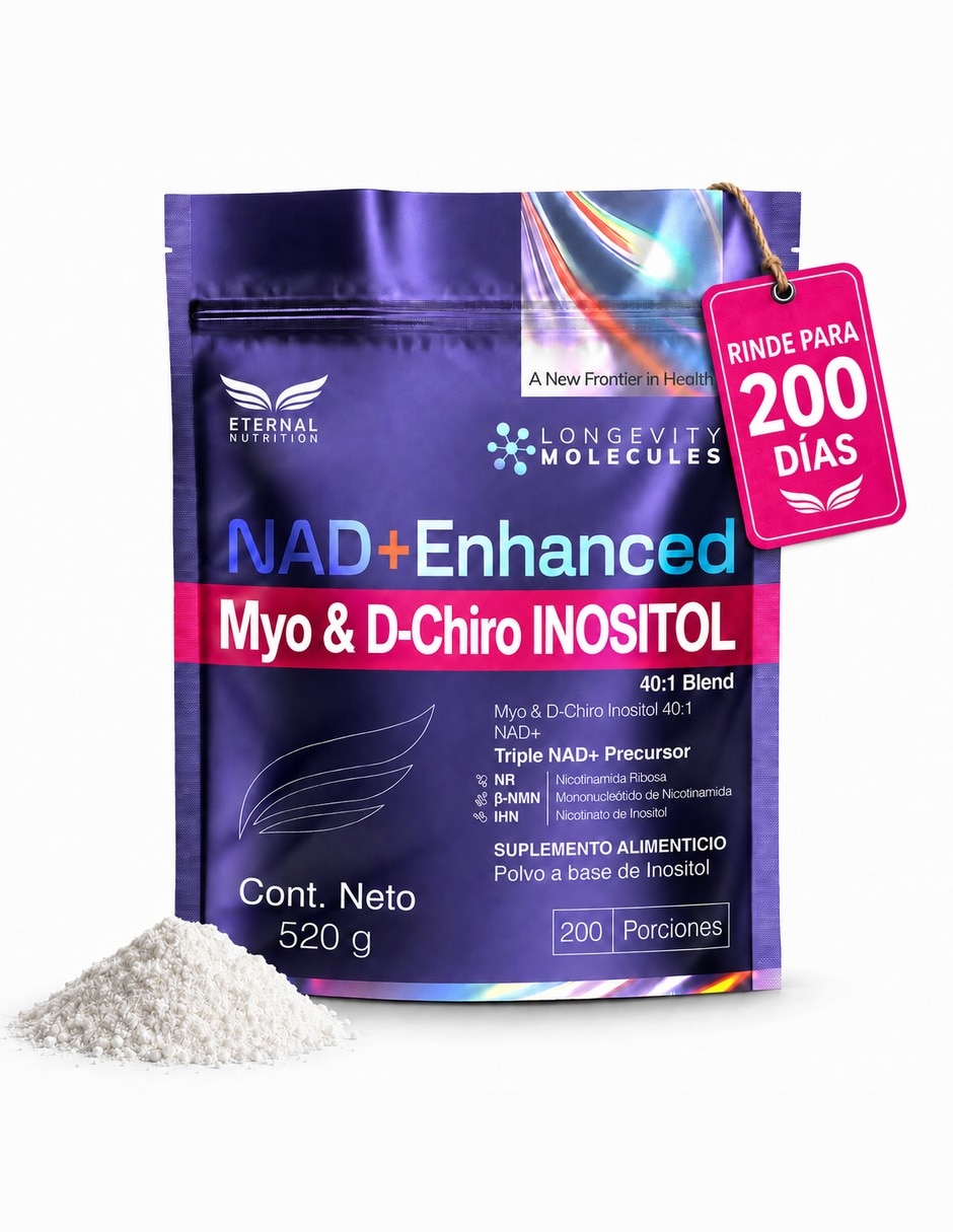 Inositol 40:1 Myo y D-Chiro en Polvo con NR y NMN 520 g Bienestar Hormonal con Myo-inositol y D-chiro inositol NR NMN IHN zinc folato vitamina D3