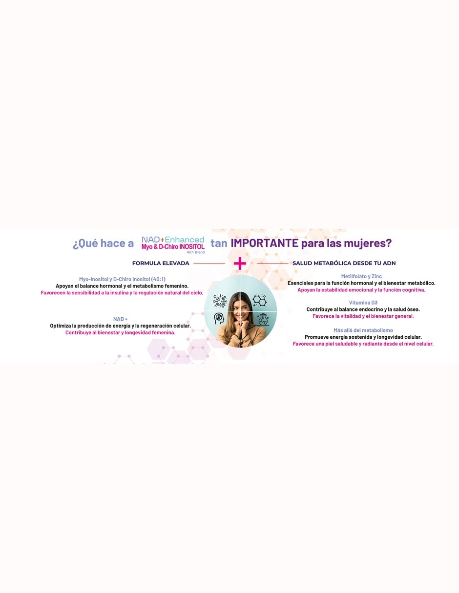 Inositol 40:1 Myo y D-Chiro en Polvo con NR y NMN 520 g Bienestar Hormonal con Myo-inositol y D-chiro inositol NR NMN IHN zinc folato vitamina D3 7