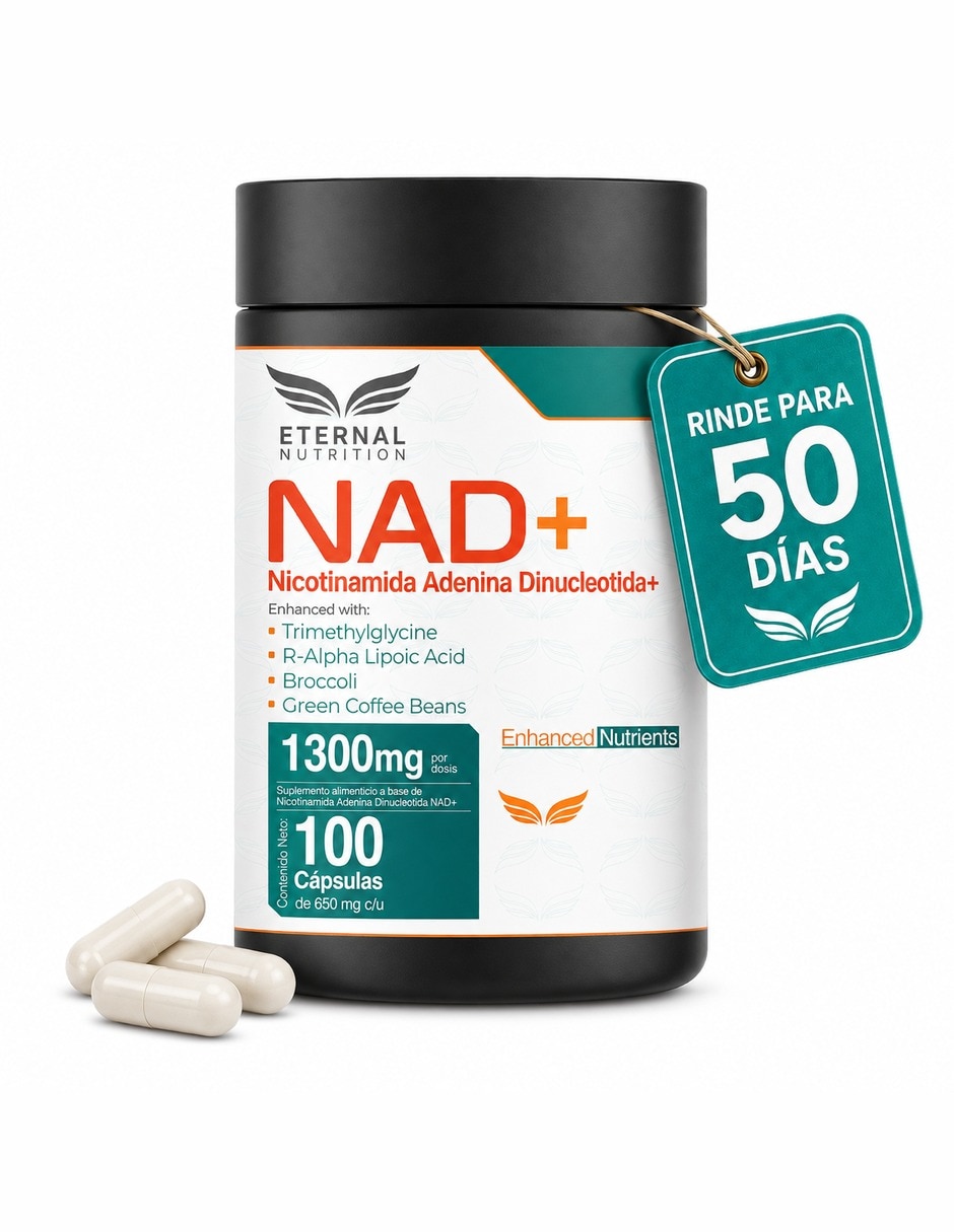 NAD+ Puro con TMG ácido R-alfa lipoico café verde y sulforafano de 100 cápsulas