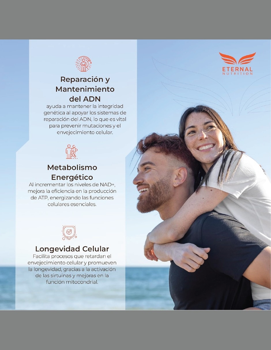 NAD+ Puro con TMG ácido R-alfa lipoico café verde y sulforafano de 100 cápsulas