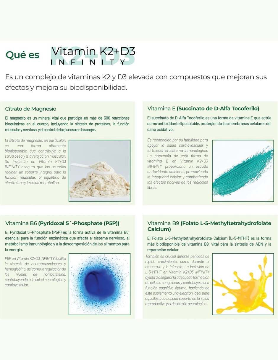 Vitamina D3 + K2 Liposomal con MK7 y MK4 Salud Ósea con vitamina K2 vitamina D3 vitamina E vitamina B6 vitamina B12 folato magnesio MCT lecitina 6