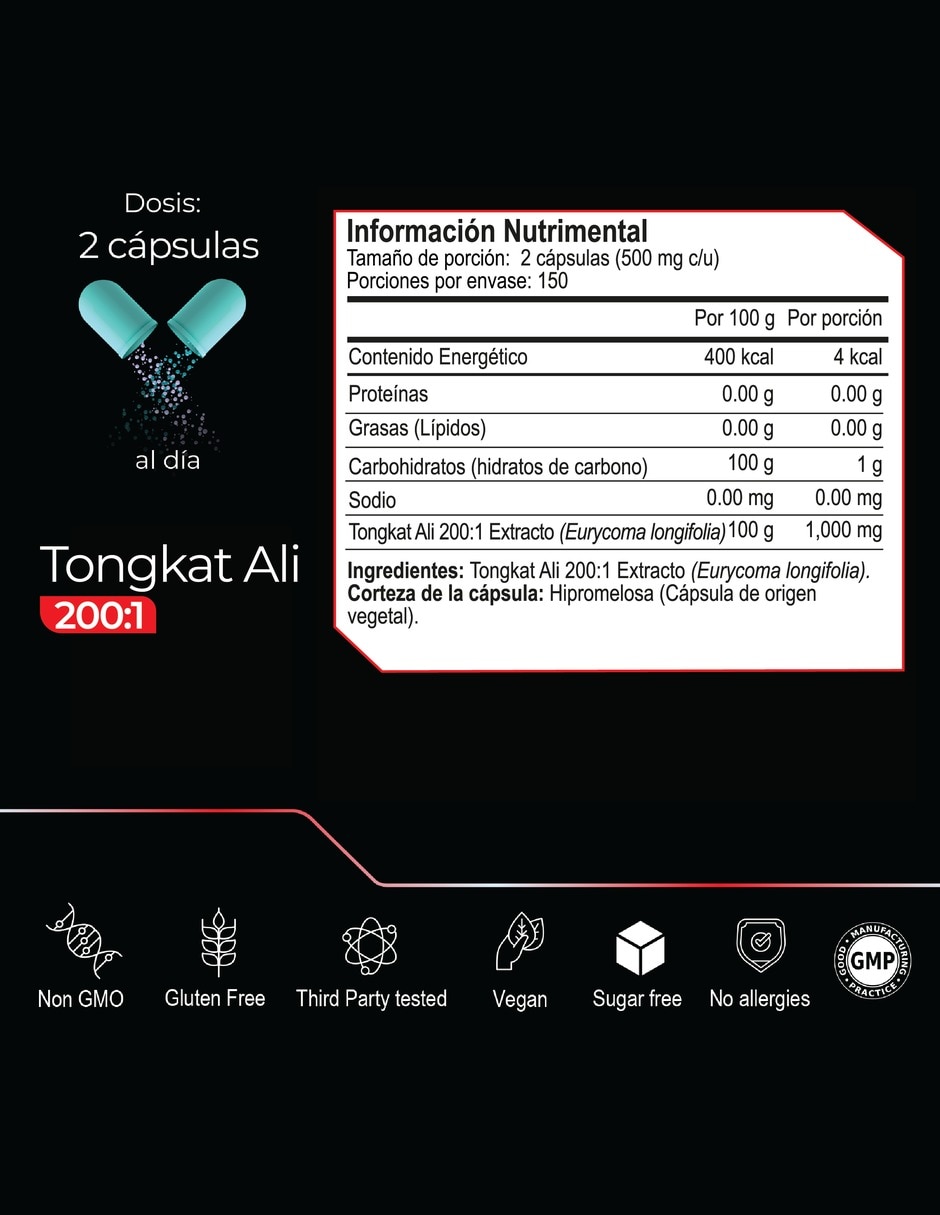 Tongkat Ali 200:1 con Extracto de Eurycoma Longifolia con Tongkat Ali 200:1 6