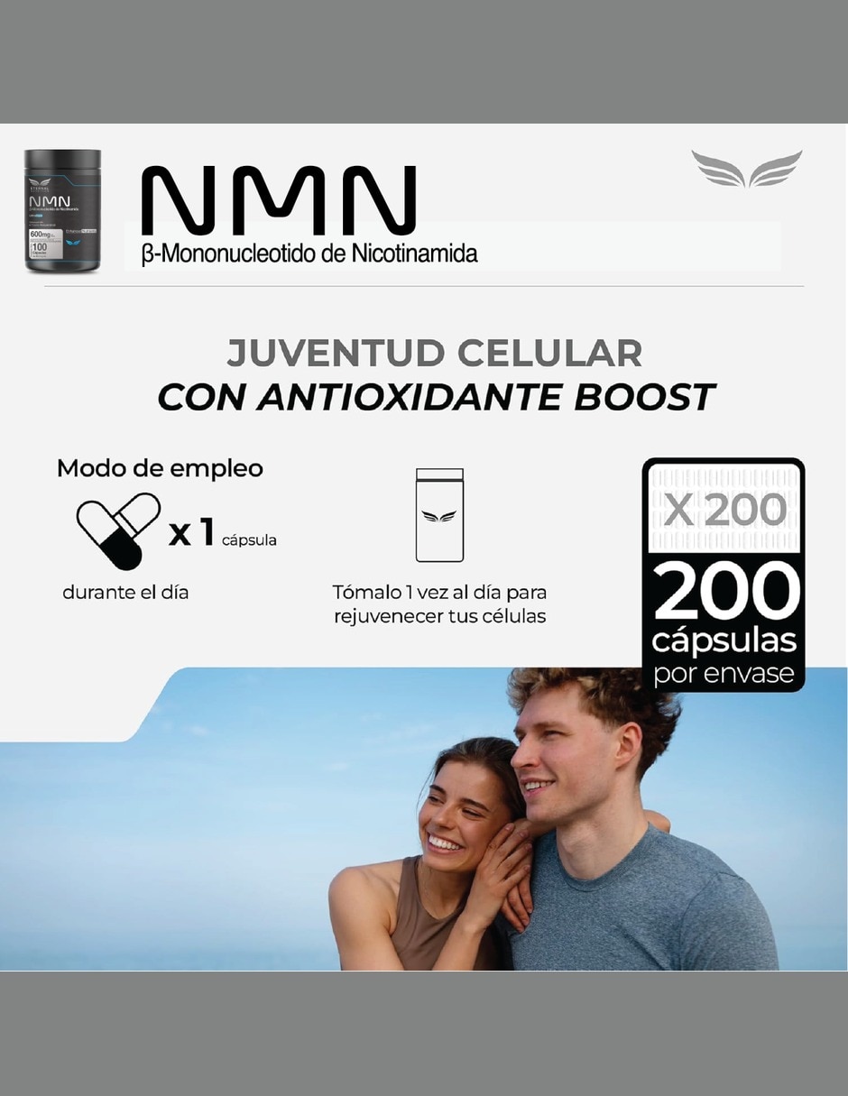 NMN 99.5% con Trans-Resveratrol 98% y Uva Energía Celular con NMN 99.5% trans-resveratrol 98% con extracto de uva
