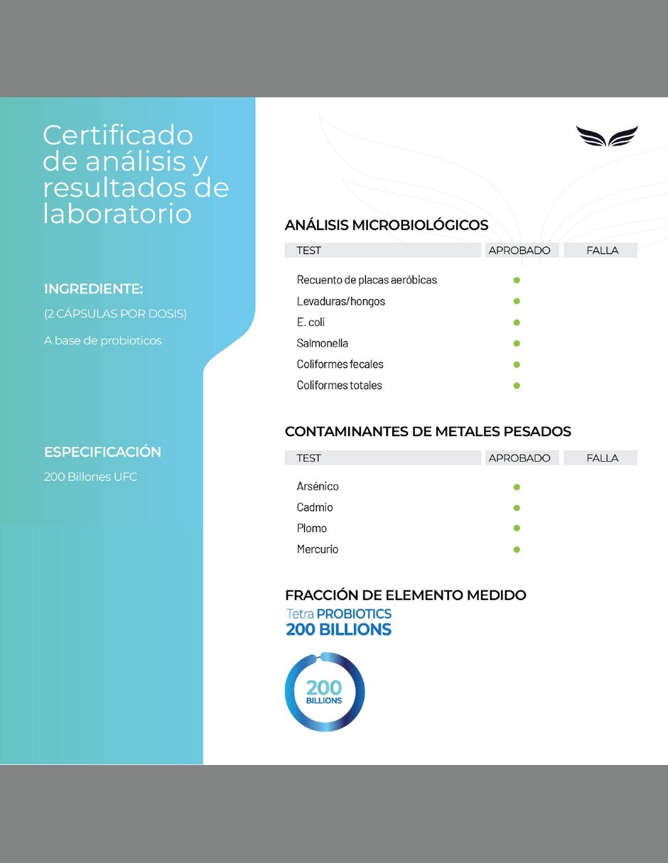 Tetra Probióticos 200 Mil Millones UFC con 18 Cepas 800 mg 100 cápsulas 4