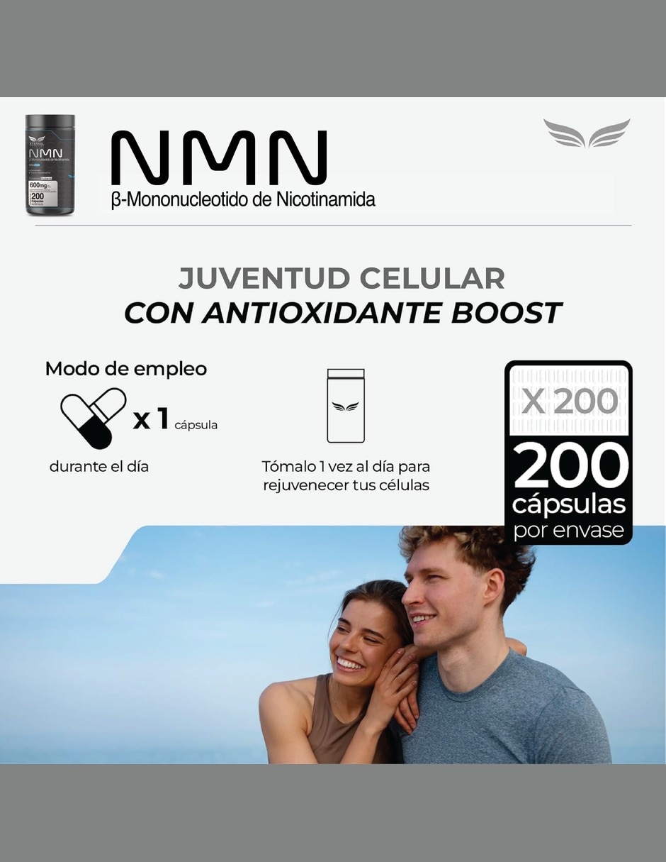 NMN 99.5% con Trans-Resveratrol 98% y Uva Energía Celular con NMN 99.5% trans-resveratrol 98% con extracto de uva