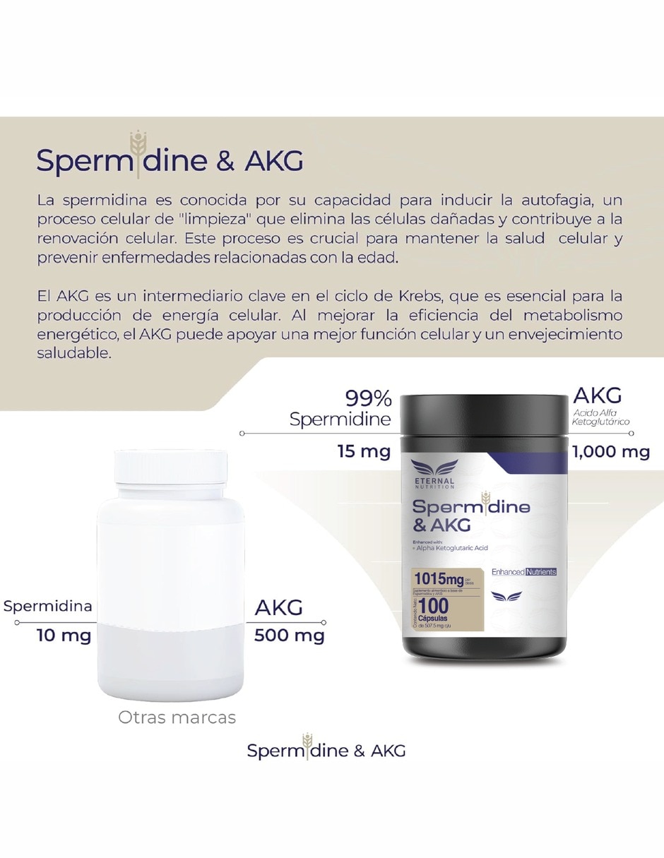 Espermidina 99% Renovación celular con espermidina 99% AKG germen de trigo 6