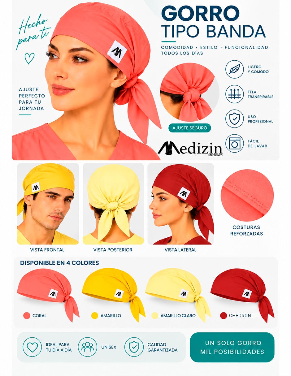 Gorro quirúrgico Hipoalergénico 4 6