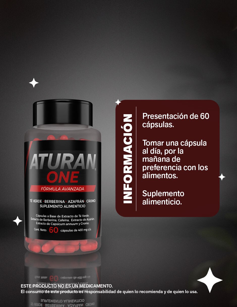 Termogénico One Fórmula Avanzada con té verde berberina azafrán cromo de 60 cápsulas 4